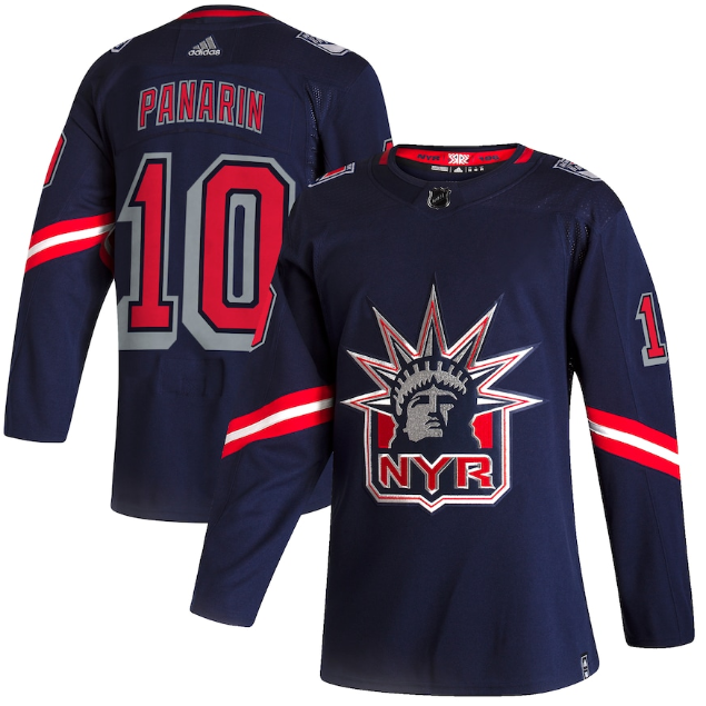 Men's New York Rangers #10 Artemi Panarin 2021 Navy Reverse Retro Stitched Jersey Men's New York Rangers #10 Artemi Panarin 2021 Navy Reverse Retro Stitched Jersey